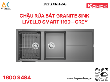 Chậu rửa bát 2 hố Granite Sink Livello Smart 1160 – Grey